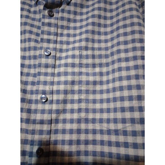 GoodFellow Shirt Men's Extra Large Navy Gray Button Front Long Sleeve Standard N - Picture 3 of 9